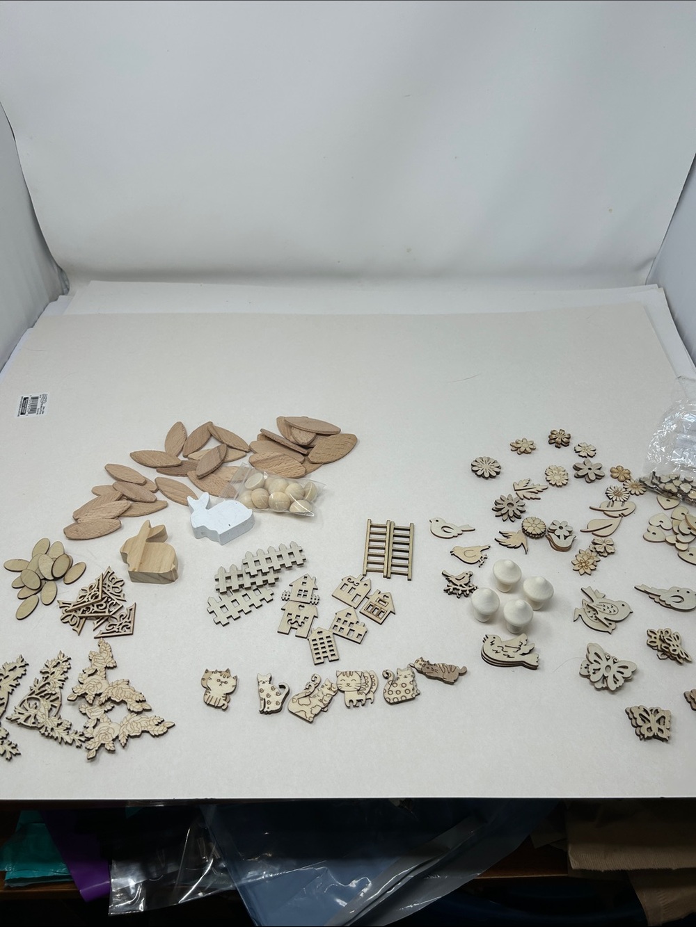 Unbranded Natural Wood Craft Embellishments - Assorted Beige Pieces
